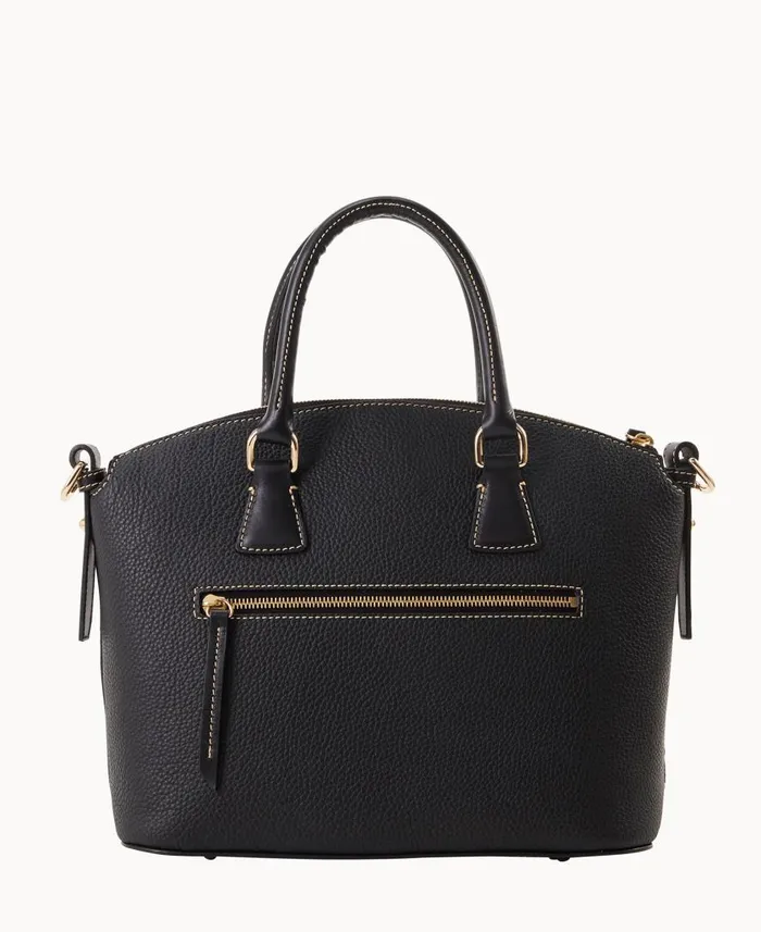 Woman Pebble Grain Domed Satchel Black Black Dooney and Bourke Satchels Woman Pebble Grain Domed Satchel Black Black Dooney and Bourke Satchels