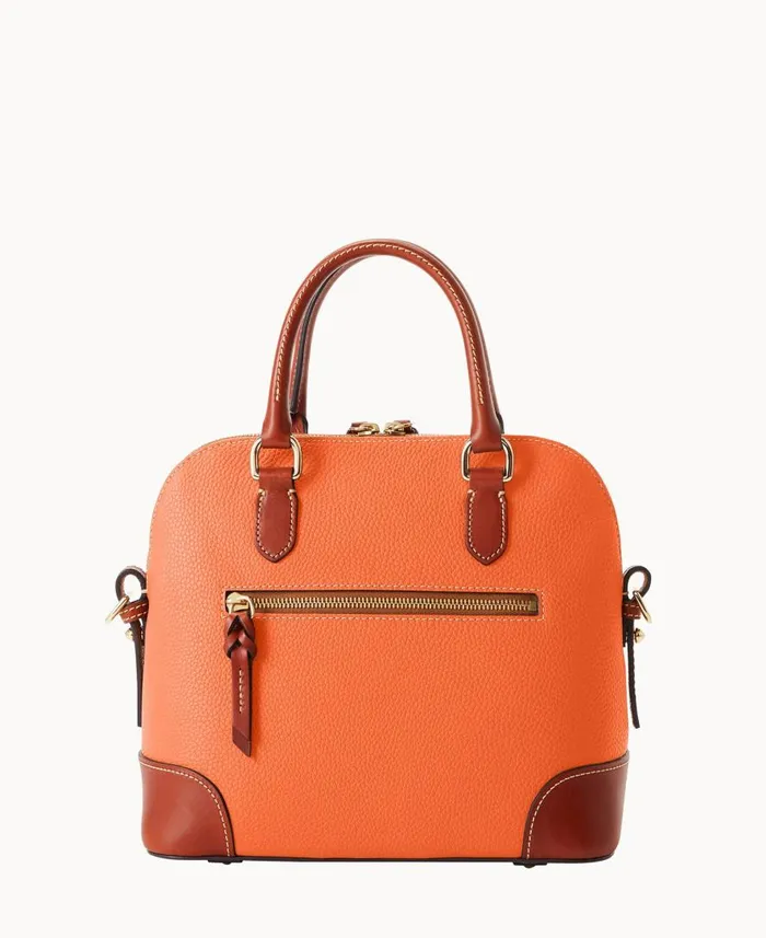 Woman Pebble Grain Domed Satchel Coral Dooney and Bourke Satchels Woman Pebble Grain Domed Satchel Coral Dooney and Bourke Satchels