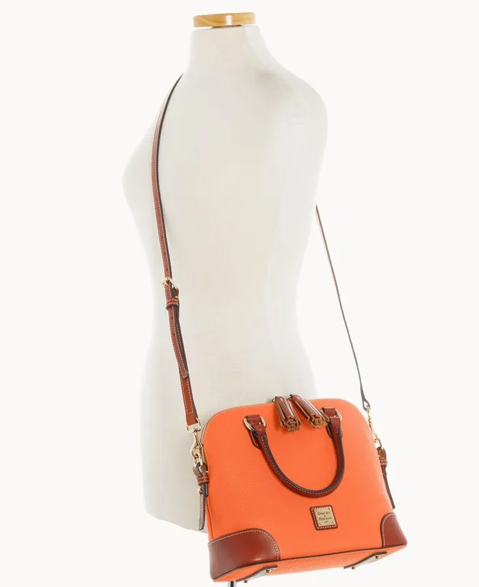 Woman Pebble Grain Domed Satchel Coral Dooney and Bourke Satchels Woman Pebble Grain Domed Satchel Coral Dooney and Bourke Satchels