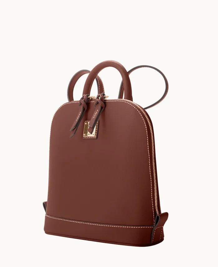 Woman Saffiano Small Zip Pod Backpack Amber Dooney and Bourke Backpacks Woman Saffiano Small Zip Pod Backpack Amber Dooney and Bourke Backpacks