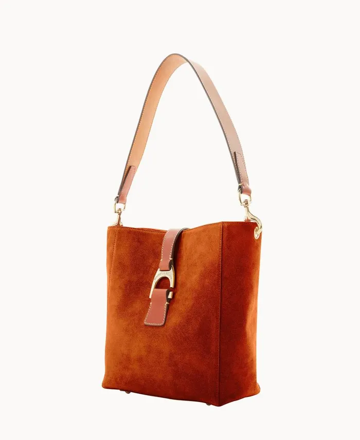 Woman Suede Brynn Amber Dooney and Bourke Shoulder Bags Woman Suede Brynn Amber Dooney and Bourke Shoulder Bags