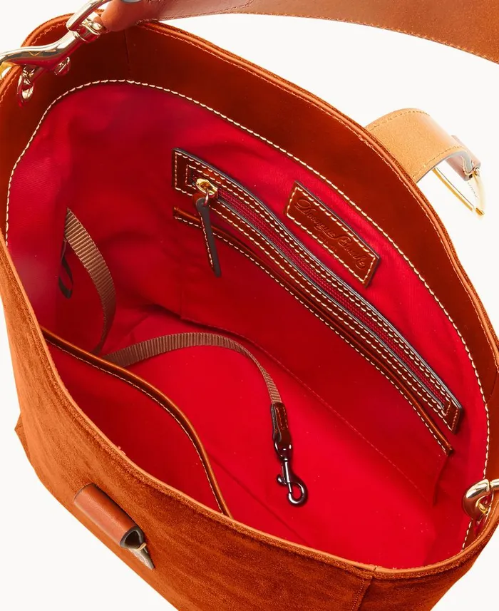 Woman Suede Brynn Amber Dooney and Bourke Shoulder Bags Woman Suede Brynn Amber Dooney and Bourke Shoulder Bags