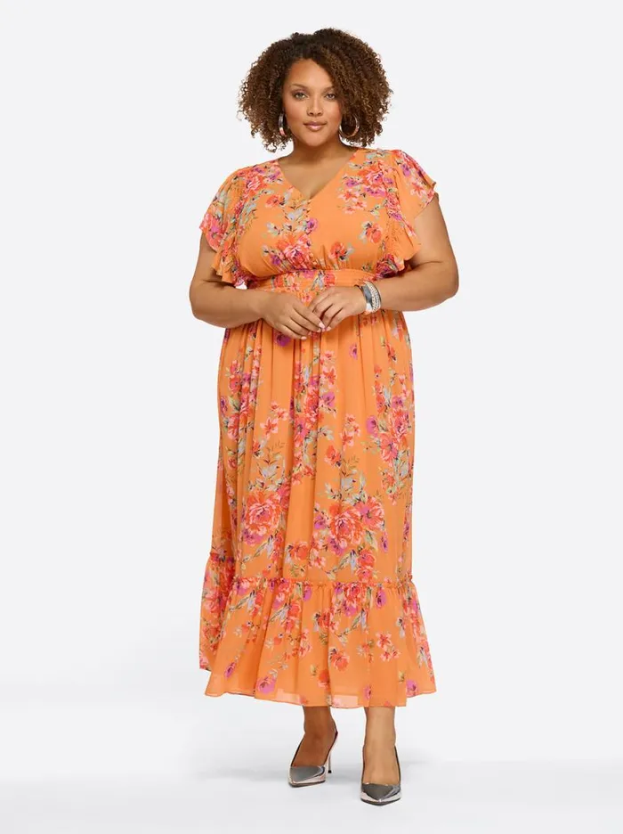 Women Althea Maxi Dress In Watercolor Roses Jessica Simpson Dresses