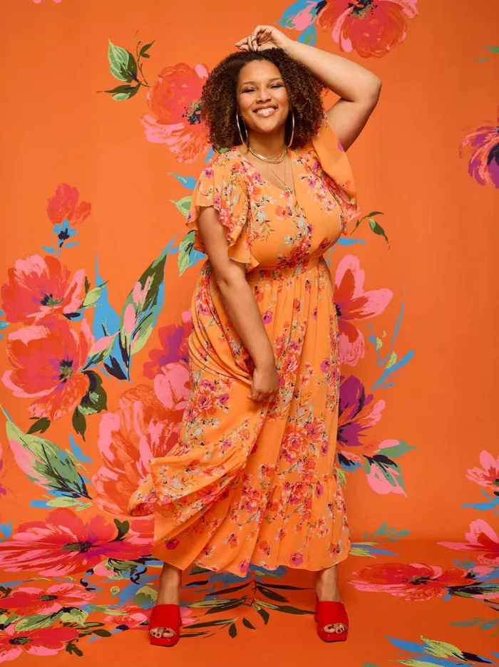 Women Althea Maxi Dress In Watercolor Roses Jessica Simpson Dresses