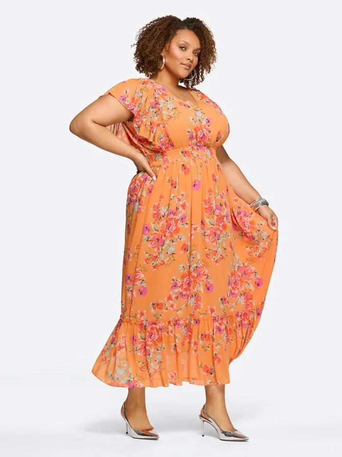 Women Althea Maxi Dress In Watercolor Roses Jessica Simpson Dresses