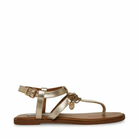 Women AZALIA GOLD LEATHER Gold Leather Steve Madden Sandals
