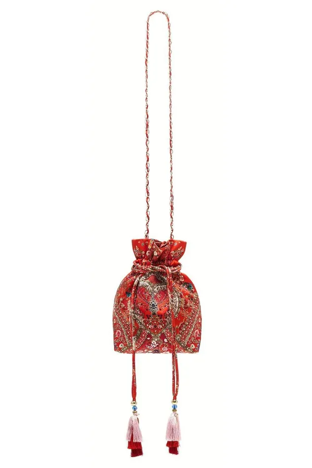 Women Bags Camilla Silk Pouch Cameos Can Can
