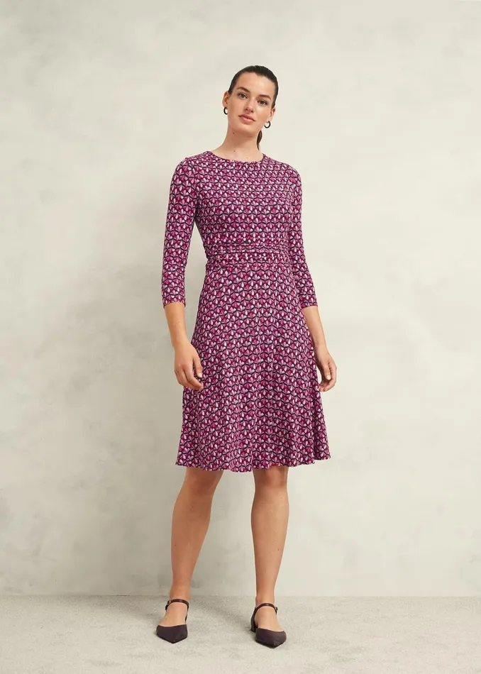 Women Bayview Jersey Dress Pink Multi Hobbs Dresses and Jumpsuits