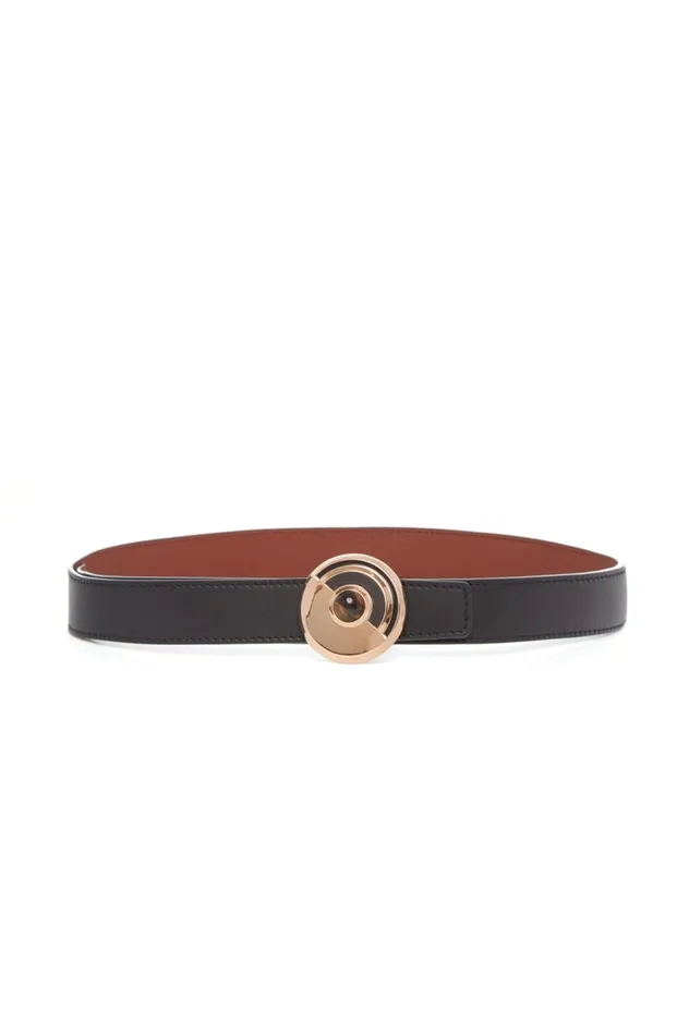 Women Belts Gabriela Hearst Moya Reversible Small Belt In Black Leather