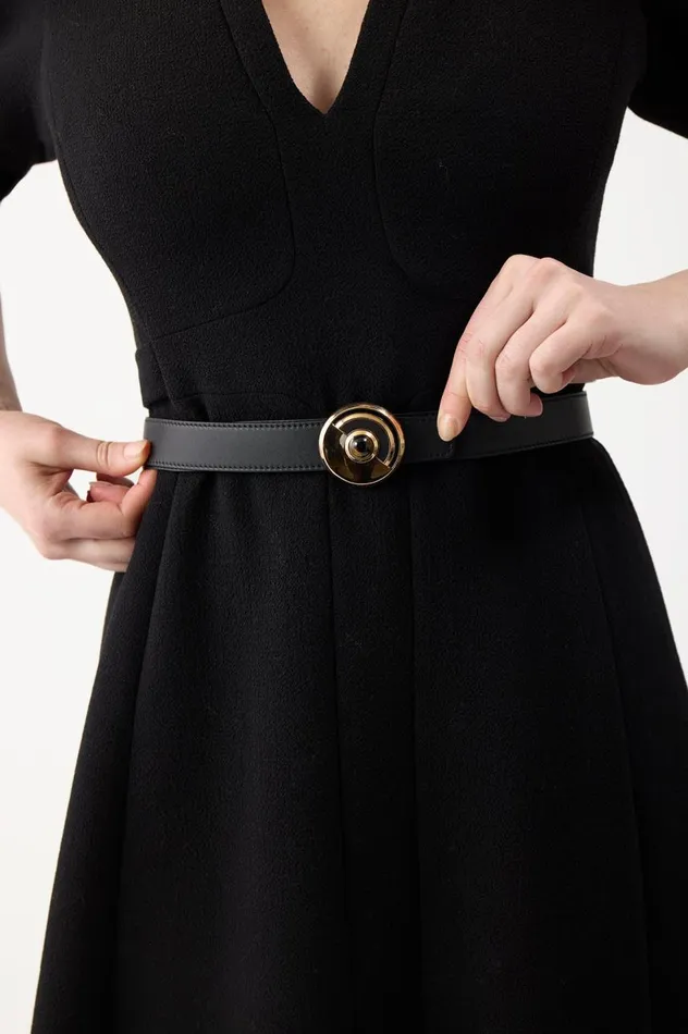 Women Belts Gabriela Hearst Moya Reversible Small Belt In Black Leather Women Belts Gabriela Hearst Moya Reversible Small Belt In Black Leather