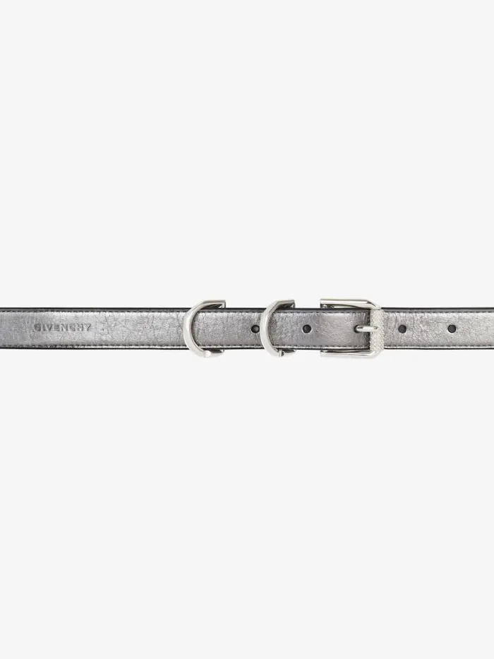 Women Belts Givenchy Voyou Belt In Laminated Leather Silvery Grey Women Belts Givenchy Voyou Belt In Laminated Leather Silvery Grey