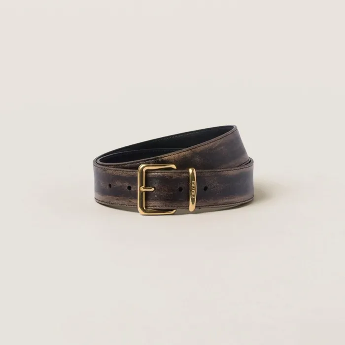 Women Belts Miu Miu Nappa Leather Belt Sandcoffee