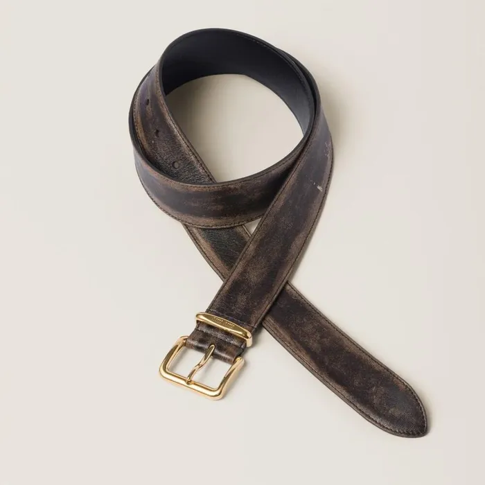 Women Belts Miu Miu Nappa Leather Belt Sandcoffee Women Belts Miu Miu Nappa Leather Belt Sandcoffee