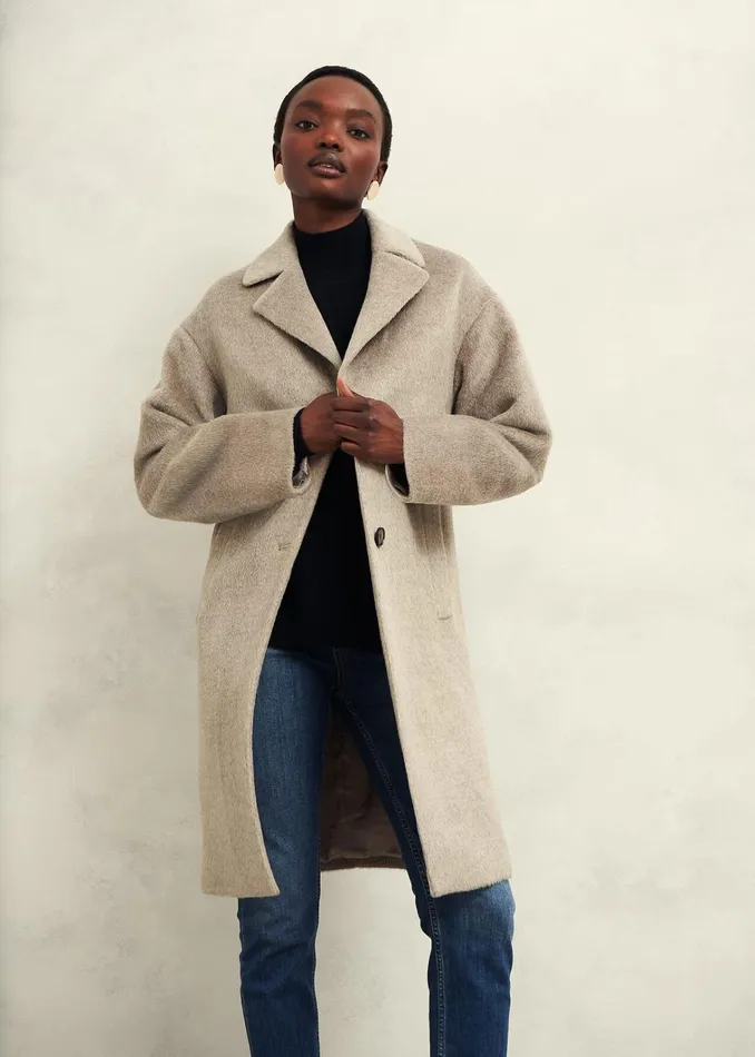 Women Bhavina Wool Blend Coat Neutral Hobbs Coats and Jackets