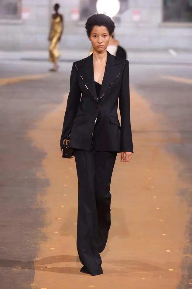 Women Blazers and Vests Gabriela Hearst Leiva Blazer In Black Sportswear Wool With Gold Bars