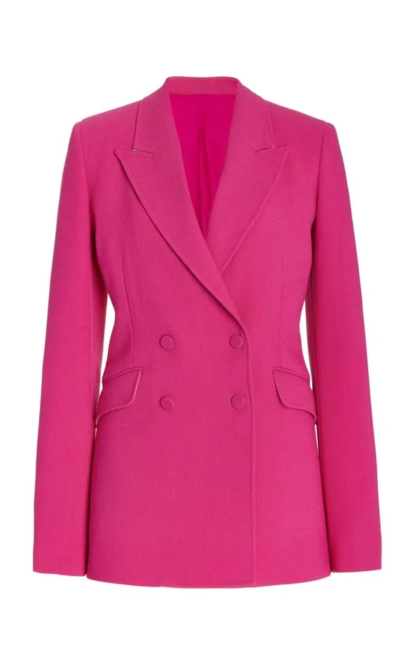 Women Blazers and Vests Gabriela Hearst Stephanie Blazer In Fuchsia Virgin Wool Crepe