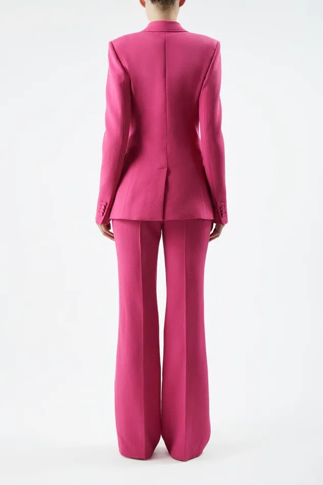 Women Blazers and Vests Gabriela Hearst Stephanie Blazer In Fuchsia Virgin Wool Crepe