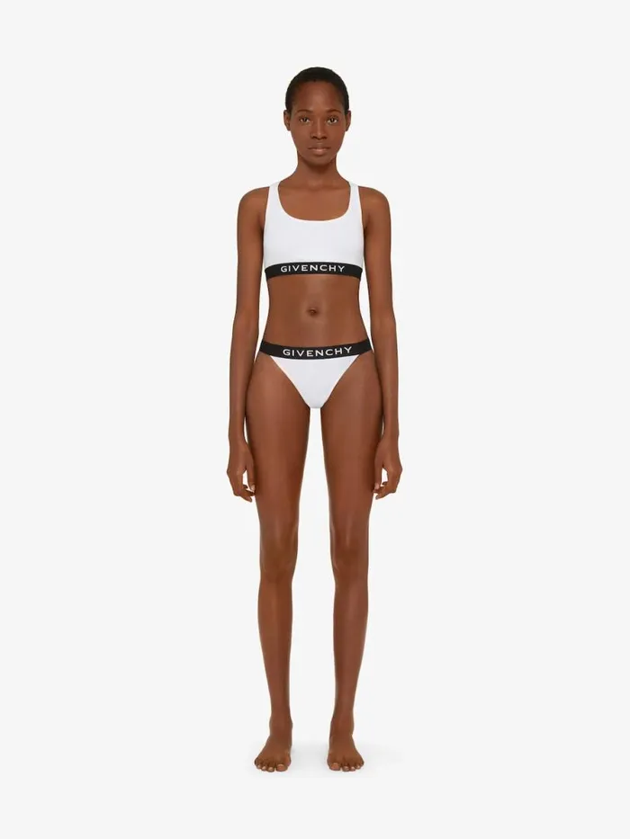 Women Bodysuits and Underwear Givenchy Brassire In Jersey Bio With GIVENCHY 4G Signature White