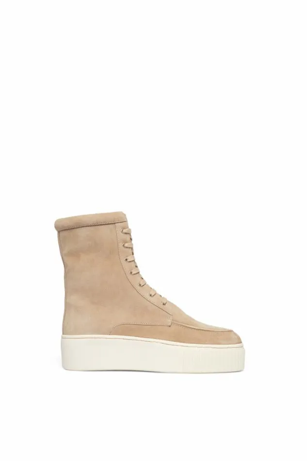 Women Boots Gabriela Hearst Emanuele Lace Up Boot In Beige Leather