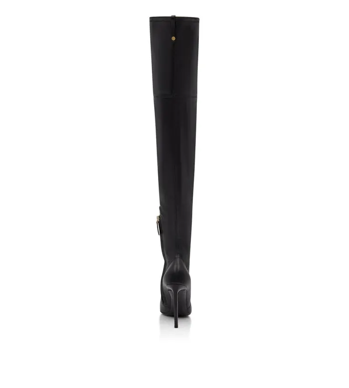 Women Boots Tom Ford Stretch Nappa Leather T Screw Over The Knee Boot Black Women Boots Tom Ford Stretch Nappa Leather T Screw Over The Knee Boot Black