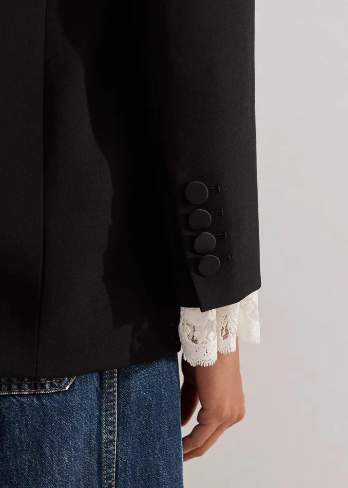 Women Bracelet Sleeve Forever Tux Jacket Black MEEM