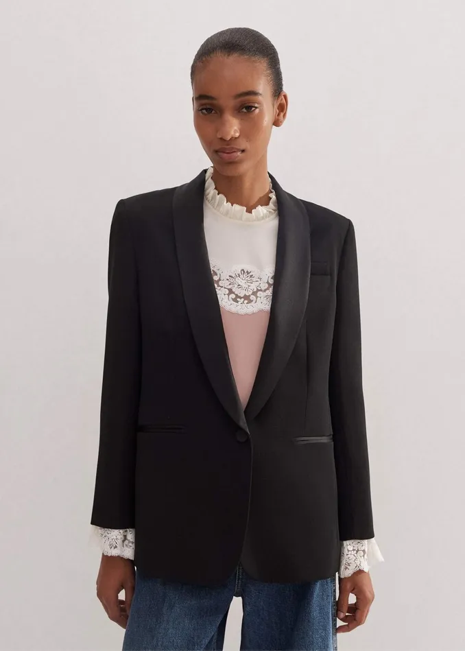 Women Bracelet Sleeve Forever Tux Jacket Black MEEM