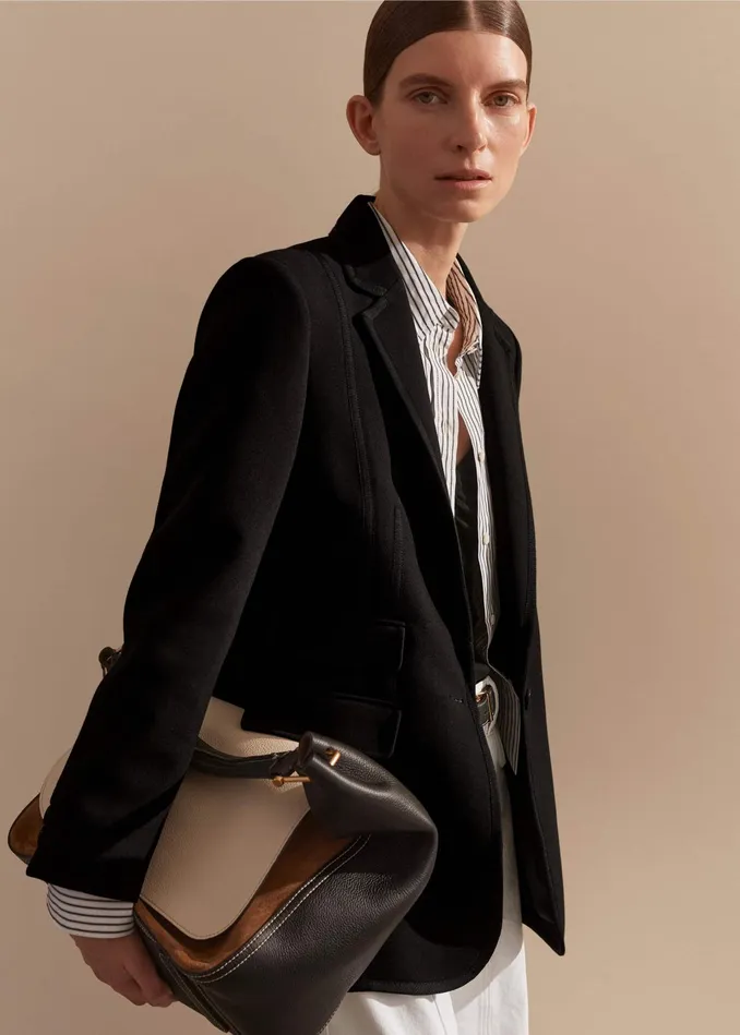 Women Bracelet Sleeve Workwear Blazer Black MEEM