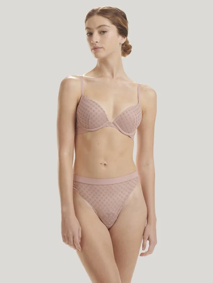 Women Bras Wolford Sheer Logo PushUp Bra Powder Pink