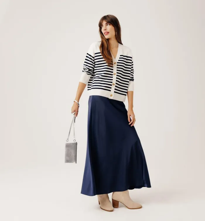 Women Cardigan 8211 Navy Blue Stripes Promod Jumpers And Cardigans Women Cardigan 8211 Navy Blue Stripes Promod Jumpers And Cardigans