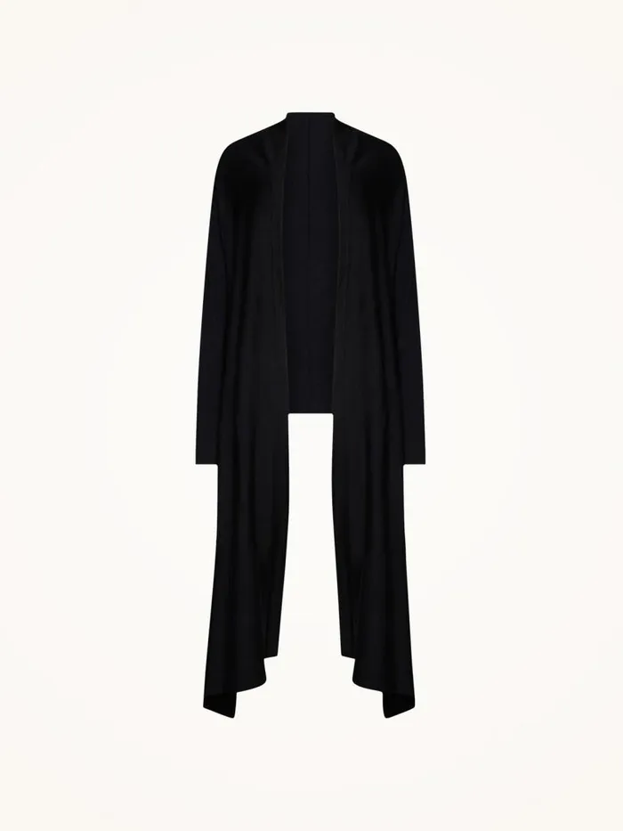 Women Cardigans and Jackets Wolford The Wrap Wool Cardigan Black
