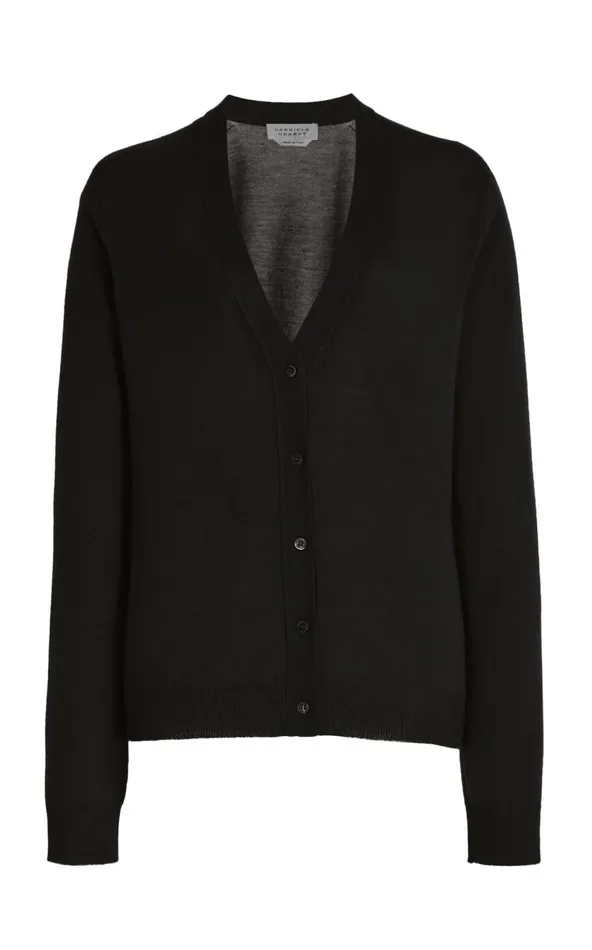 Women Cardigans Gabriela Hearst Tori Knit Cardigan In Black Cashmere Silk