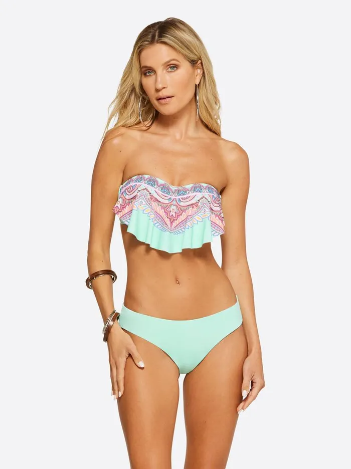 Women Carnival In Rio Handkerchief Bandeau In Cool Multi Jessica Simpson Swim