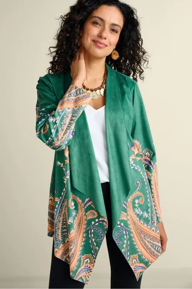 Women Chouteau Faux Suede Jacket Cascading Brd S Soft Surroundings Toppers