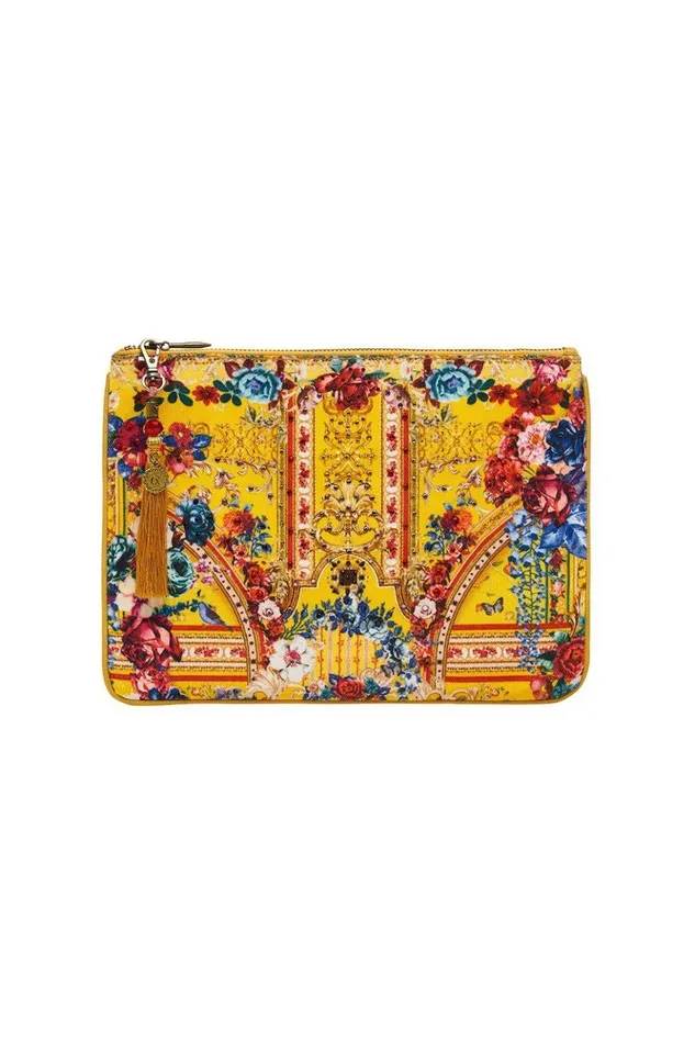 Women Clutch Bags Camilla Small Canvas Clutch Crowned Roses