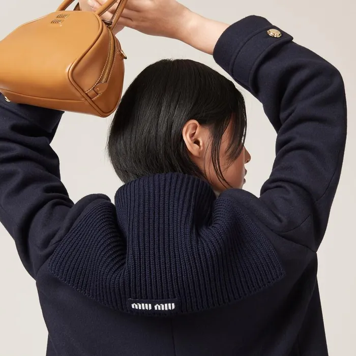 Women Coats And Jackets Miu Miu Cloth Peacoat Navy