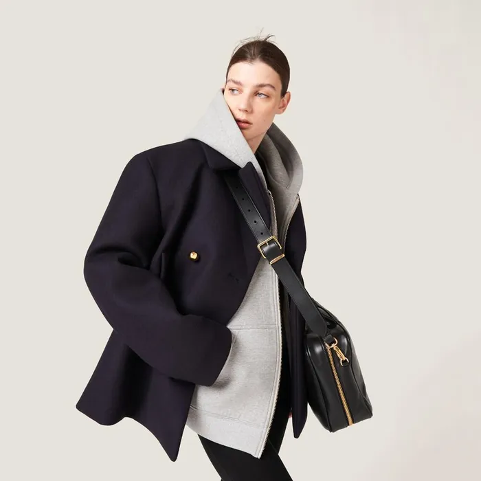 Women Coats And Jackets Miu Miu Doublebreasted Cloth Peacoat Jacket Navy Women Coats And Jackets Miu Miu Doublebreasted Cloth Peacoat Jacket Navy