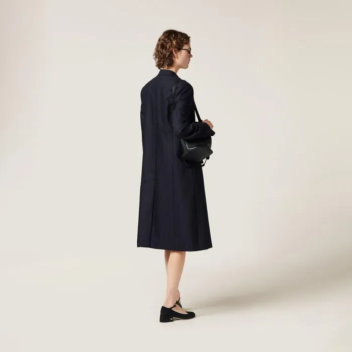 Women Coats And Jackets Miu Miu Singlebreasted Pinstripe Coat Navy Women Coats And Jackets Miu Miu Singlebreasted Pinstripe Coat Navy