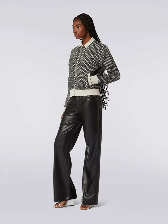 Women Cotton And Nylon Zipped Bomber Jacket White and Grey Missoni Coats and Jackets Women Cotton And Nylon Zipped Bomber Jacket White and Grey Missoni Coats and Jackets