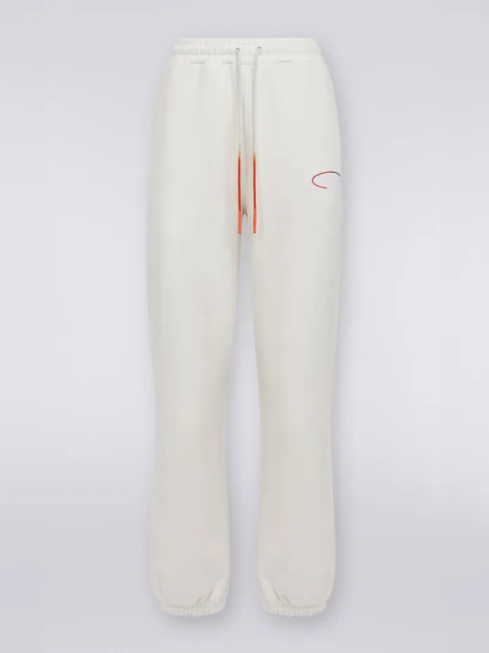 Women Cotton Blend Joggers With Logo White Missoni Sport