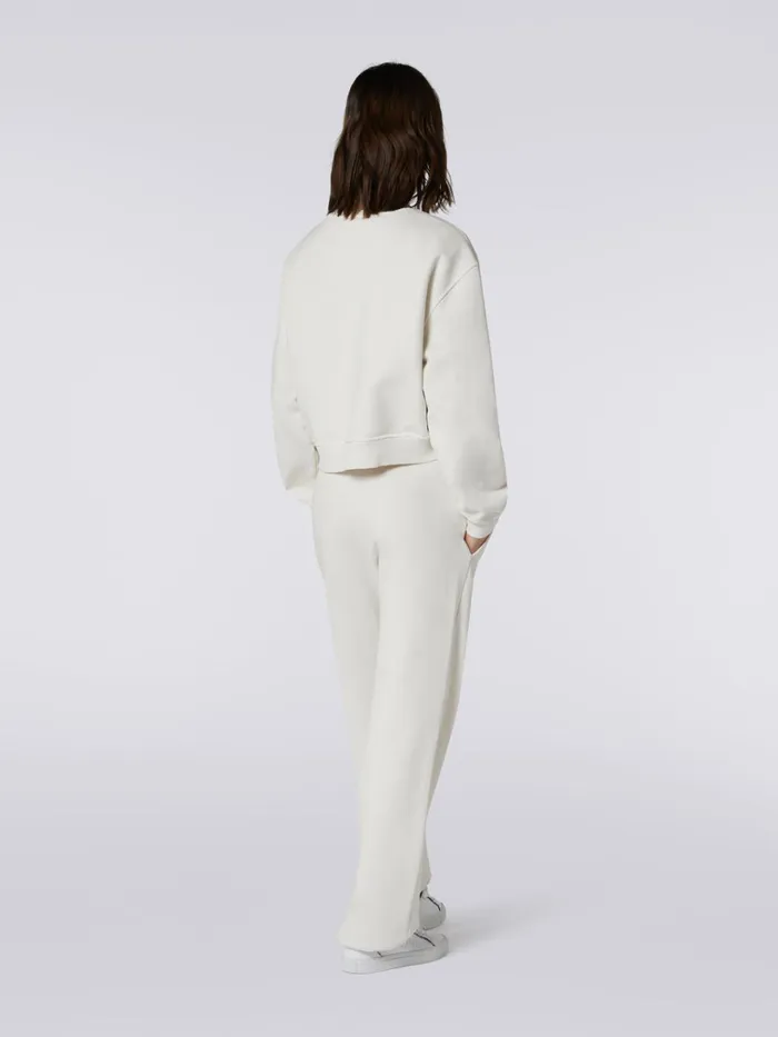 Women Cotton Blend Joggers With Logo White Missoni Sport Women Cotton Blend Joggers With Logo White Missoni Sport