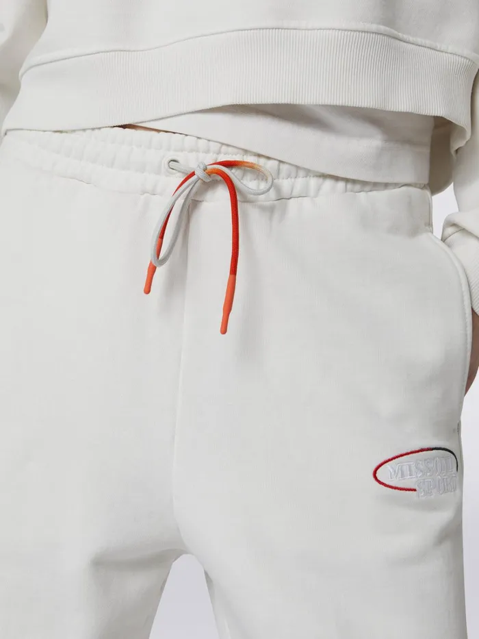 Women Cotton Blend Joggers With Logo White Missoni Sport Women Cotton Blend Joggers With Logo White Missoni Sport