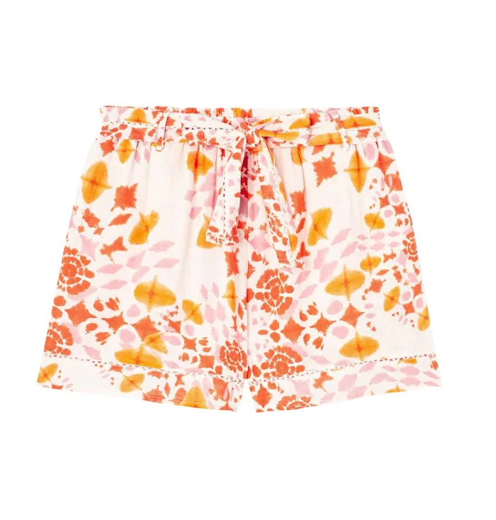 Women Cotton Gauze Shorts 8211 Ecru Print Promod Shorts Women Cotton Gauze Shorts 8211 Ecru Print Promod Shorts