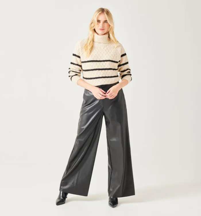 Women Cowl Neck Jumper 8211 Black Stripes Promod Jumpers And Cardigans Women Cowl Neck Jumper 8211 Black Stripes Promod Jumpers And Cardigans