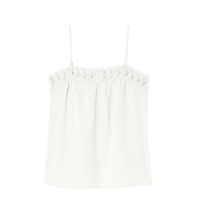 Women CrochetDetail Embroidered Top 8211 Ecru Promod Tops Women CrochetDetail Embroidered Top 8211 Ecru Promod Tops