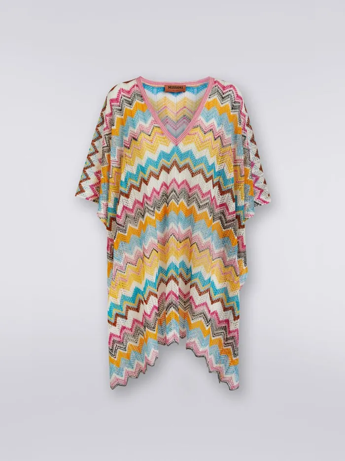 Women CrochetEffect Viscose Kaftan Cover Up Multicoloured Missoni Beachwear