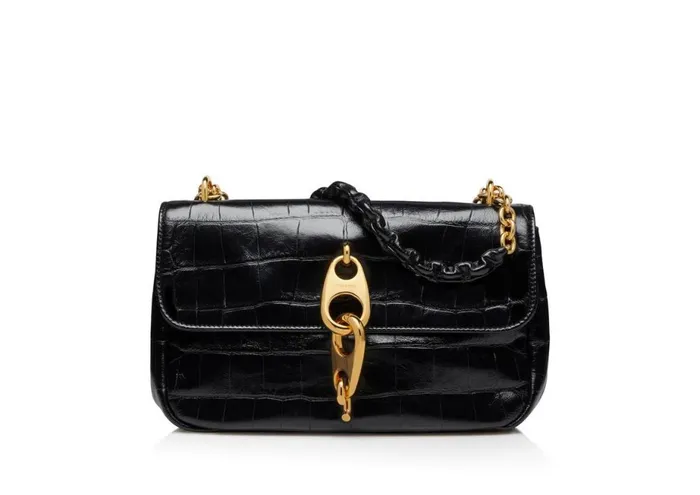 Women Cross Body Bags Tom Ford Stamped Croc Leather Carine Medium Shoulder Bag
