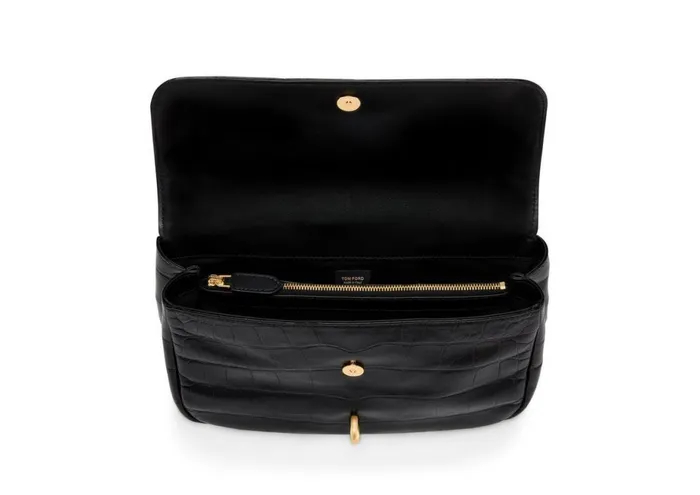 Women Cross Body Bags Tom Ford Stamped Croc Leather Carine Medium Shoulder Bag Women Cross Body Bags Tom Ford Stamped Croc Leather Carine Medium Shoulder Bag