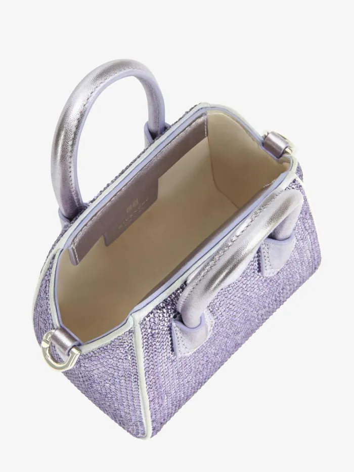 Women Crossbody Bags Givenchy Micro Antigona Bag In Satin With Strass Lavender Women Crossbody Bags Givenchy Micro Antigona Bag In Satin With Strass Lavender
