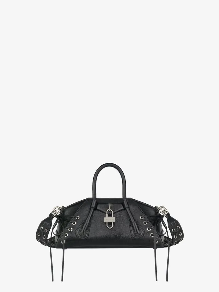 Women Crossbody Bags Givenchy Mini Antigona Stretch Bag In Corset Style Leather Black