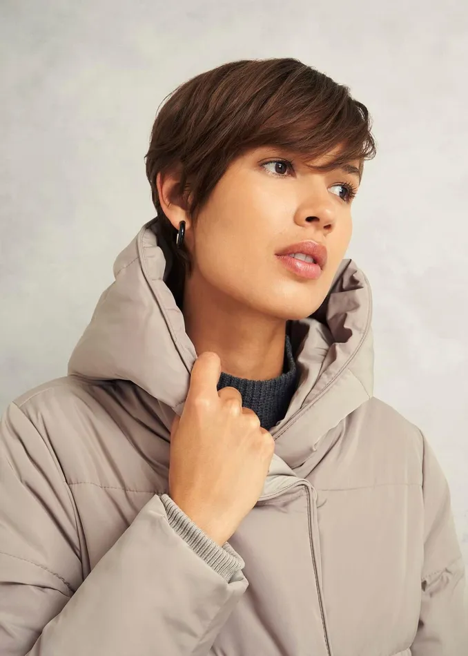 Women Darla Puffer Buff Grey Hobbs Coats and Jackets